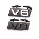 Audi V6 V8 Logo Metal Car Front Grille Emblem Badge Sticker