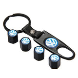 4pcs/set Volkswagen VW GTI S Racing Rline Logo Car Air Valve Stem Cap Auto Tyre Valve Covers with Keychain