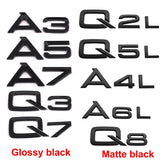 Audi A1 A2 A3 A4 A5 A6 A7 A4L A6L A8L Q3 Q5 Q7 Q2L Q5L Logo ABS Car Rear Sticker Trunk Emblem Badge Decal