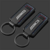 BMW M3 M5 Carbon Leather Metal Car Keychian Key Rings