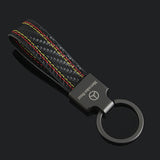 Mercedes Benz Carbon Fiber Car Keychain Key Rings Holder Pendant
