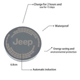 2pcs Jeep Logo Car Water Coasters 7-color LED Light Cup Mat Holder