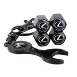 4pcs/set Lexus Logo Car Air Valve Stem Cap Auto Tyre Valve Covers with Wrench