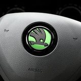 80/90mm ABS Skoda Car Front Hood Emblem Rear Badge Sticker Steering Wheel Decal