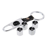 4pcs/set Lincoln Car Air Valve Stem Cap Auto Tyre Valve Covers with Keychain
