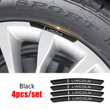 4pcs/set 9cm Lincoln Aluminum Alloy Car Wheel Rim Tyre Sticker