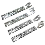 Mazda 2 3 6 8 Letter ABS Car Rear Sticker Decal Auto Trunk Emblem Badge