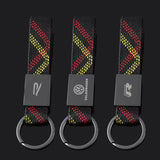 Volkswagen VW R Logo Oxford Webbing Car Keychain Pendant Key Chain Holder