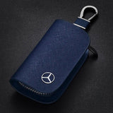 Leather Car Logo Keychain Cover Case Key Bag for W203 W205 W204 W210 W211 W212 W124 G500 C200 E320 CLA CLK CLS SLK SLS