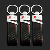 Audi Sline Car Logo Leather Keychian Key Holder Keyring
