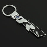 Volkswagen VW Rline Logo Metal Car Keychain Key Ring Holder Pendant