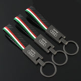 Audi Car Logo Leather Keychain Pendant Key Ring Holder
