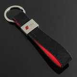 Audi Sline Car Logo Suede Keychain Key Ring Holder