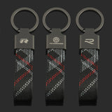 Volkswagen VW R Logo Oxford Webbing Car Keychain Pendant Key Chain Holder