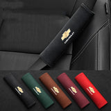 2pcs 21cm Chevrolet Logo Suede Car Seat Safety Belt Pads Shoulder Protection Cover