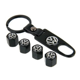 4pcs/set Volkswagen VW GTI S Racing Rline Logo Car Air Valve Stem Cap Auto Tyre Valve Covers with Keychain