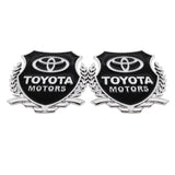 2PCS Toyota Metal Car Rear Sticker Shield Trunk Emblem Badge Decal