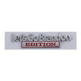 Jeep Let's Go Brandon Edition Metal Car Body Side Fender Sticker Decal Trunk Emblem Badge