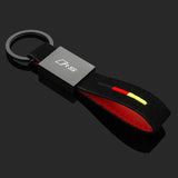 Audi RS Sline Logo Metal Suede Car Keychain