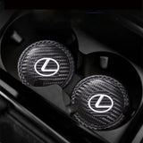 2pcs/set Lexus Carbon Fiber Car Water Coaster Non-slip Mat