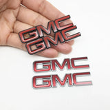 2PCS Trunk Sticker Metal Red Emblem Badge for GMC Logo Sierra Canyon Yukon Envoy Safari Savana Terrain Acadia Car Accessories