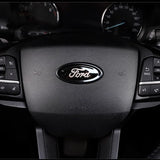 3pcs Stainless Steel Car Steering Wheel Sticker Auto Front Head Decal Rear Emblem Badge for Ford Edge Escape Fiesta Transit Ranger Roush Fusion Focus Mondeo Kuga Auto Steering Wheel Logo