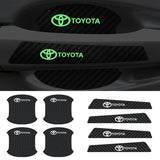 Toyota Luminous Carbon Fiber Car Door Bowl Handle Anti-collision Protective Stickers Scratches Film