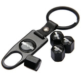 4pcs/set Mercedes Benz AMG Logo Car Air Valve Stem Cap Auto Tyre Valve Covers with Keychain