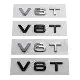 Audi V6T V8T ABS Car Rear Sticker Trunk Emblem Badge Decal