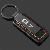 Audi Q3 Q5 Q7 SQ3 SQ5 SQ7 Q2L Q5L Car Logo Leather Keychain Pendant Keyring