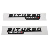 1Pair Mercedes Benz BITURBO 4MATIC 2017-2021 ABS Car Rear Sticker
