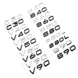 Volvo S40 S60 S80 S90 S80L V40 V50 V60 V90 C30 ABS Car Rear Sticker Emblem Badge Decal