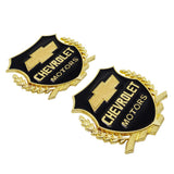 2PCS Chevrolet Metal Car Rear Sticker Shield Trunk Emblem Badge Decal