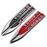 2pcs Honda Mugen Typer Accord Logo Metal Car Side Fender Sticker Emblem Badge Decal Decoration