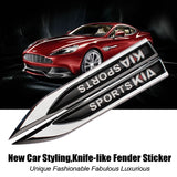 2pcs KIA Logo Metal Car Sider Fender Sticker Emblem Badge