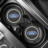 2pcs/set Ford Mustang Shelby RS ST Logo PVC Waterproof Car Water Coaster