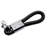 Fiat Logo PU Leather Braided Rope Car Keychain
