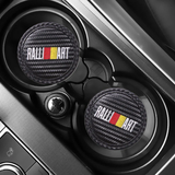 2pcs/set Mitsubishi Ralliart Carbon Fiber Car Water Coaster Non-slip Mat