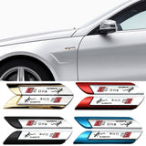 2pcs Audi Sline Logo Metal Car Side Sticker Emblem Badge Decal Auto Body Decoration