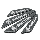 4pcs/set Skoda Carbon Fiber Car Door Anti-Scratch Sticker Door Side Protection Bumper Strips