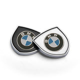 2pcs 39x39mm BMW Shield Metal Car Window Sticker Emblem Badge Decal