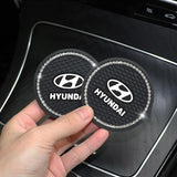 2PCS Hyundai Diamond Car Water Coaster Cup Mat