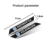 2pcs Volkswagen Logo Car Fender Side Sticker Decal Emblem Badge