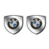 2pcs 39x39mm BMW Shield Metal Car Window Sticker Emblem Badge Decal