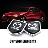 2PCS Mazda Metal Car Rear Sticker Shield Trunk Emblem Badge Decal