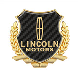 Lincoln Metal Carbon Fiber Car Rear Sticker Shield Trunk Emblem Badge Decal