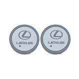 2pcs Lexus Logo Car Water Coasters 7-color LED Light Cup Mat Holder