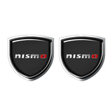 2pcs 39x39mm Nissan Nismo Shield Metal Car Window Sticker Emblem Badge Decal