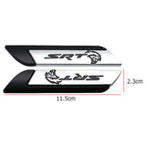 2pcs Dodge SRT Metal Car Side Fender Sticker Emblem Badge Decal