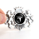Tesla Double Lion Metal Car Rear Sticker Auto Window Emblem Badge Decal